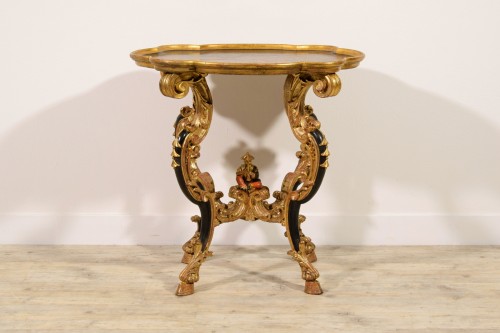 Furniture  - 18TH century, Italian Baroque Lacquered Wood Center Table