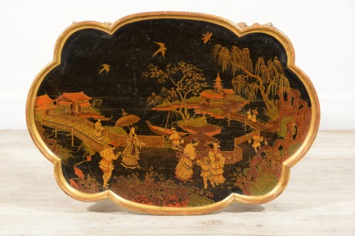 18TH century, Italian Baroque Lacquered Wood Center Table - Louis XV