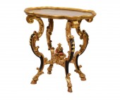 Table de milieu à plateau en bois laqué à la chinoiserie, Turin XVIIIe siècle