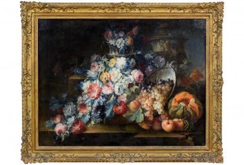Michele Antonio Rapos (1733–1819), Nature morte de fleurs et fruits