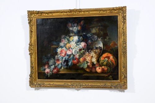 XVIIIe siècle - Michele Antonio Rapos (1733–1819), Nature morte de fleurs et fruits