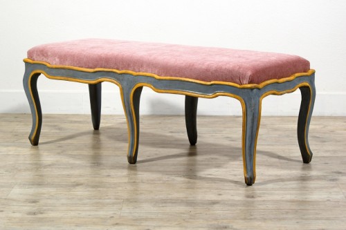 Lacquered wood bench, Italy18th century Barocchetto - Seating Style Louis XV