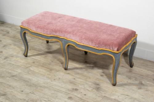Antiquités - Lacquered wood bench, Italy18th century Barocchetto