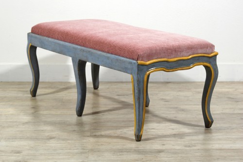 Antiquités - Lacquered wood bench, Italy18th century Barocchetto