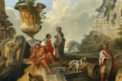 Pyramide de Caio Cestio, École italienne du XVIIIe siècle - Brozzetti Antichità