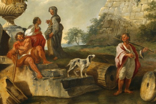 Antiquités - Pyramide de Caio Cestio, École italienne du XVIIIe siècle