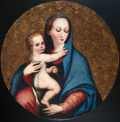Madonna della Purità, peintre du XVIIe siècle actif en Italie - Tableaux et dessins Style 