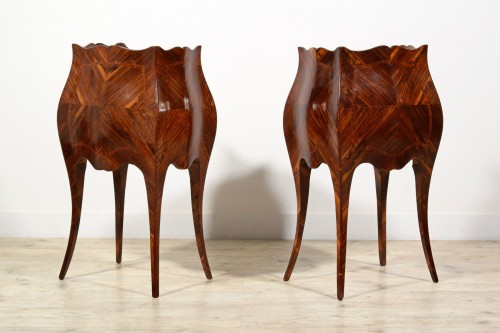 Antiquités - Pair of late 19th century small cabinets, Genoa Barocchetto style