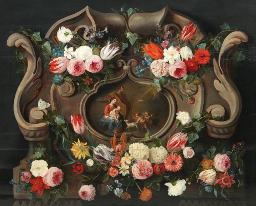 Tableaux et dessins Tableaux XVIIe siècle - Jan van Kessel I et Jan van Balen, Nature morte, XVIIe siècle