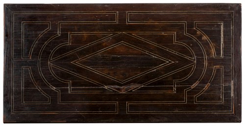 XVIIIe siècle - Paire de tables en bois avec plateau plaqué et marqueté, Toscane XVIIIe siècle