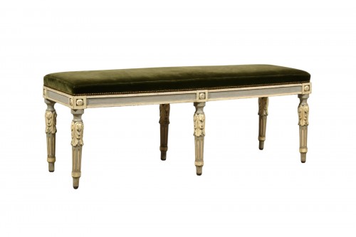 Neoclassical Lacquered Wood Bench, Piedmont, Late 18th Century