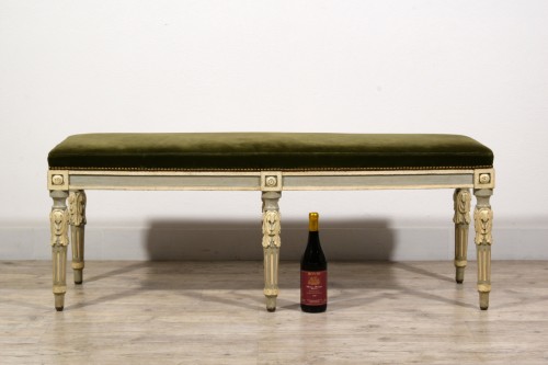 Neoclassical Lacquered Wood Bench, Piedmont, Late 18th Century - Louis XVI