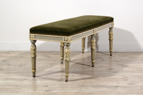 Antiquités - Neoclassical Lacquered Wood Bench, Piedmont, Late 18th Century