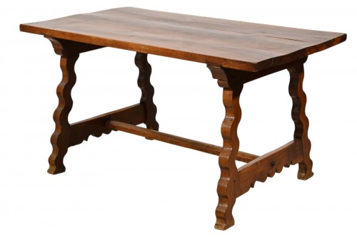 Carved Solid Walnut Side Table, Northern Italy Late 17th Century