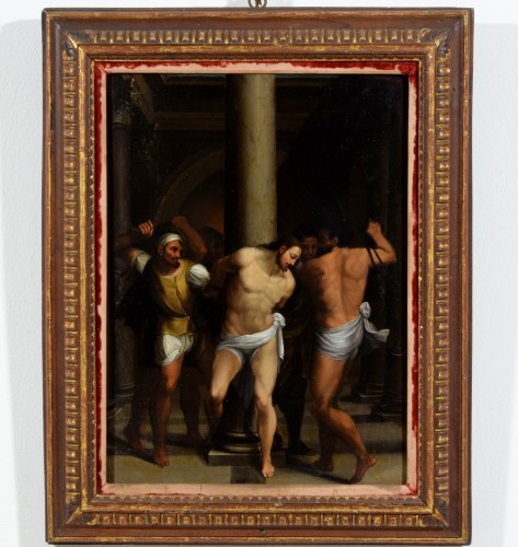 Flagellation du Christ, peintre romain du XVIe siècle - Tableaux et dessins Style 