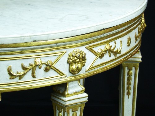 Couple de demi-lune console néoclassique, laquée et dorée, Italie XVIII siècle - Brozzetti Antichità