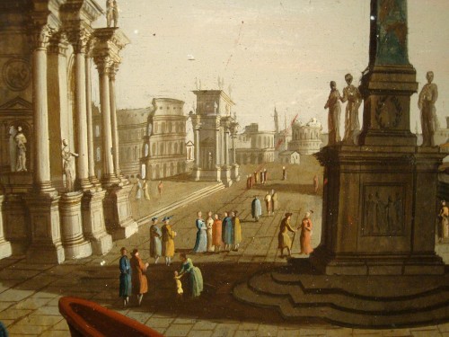 Roman Architectural Capriccio, Francesco Chiarottini - Paintings & Drawings Style Louis XVI