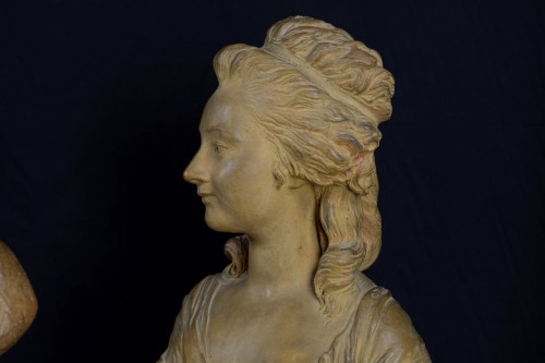 Paire de bustes en terre cuite, France fin 19e siècle - Brozzetti Antichità