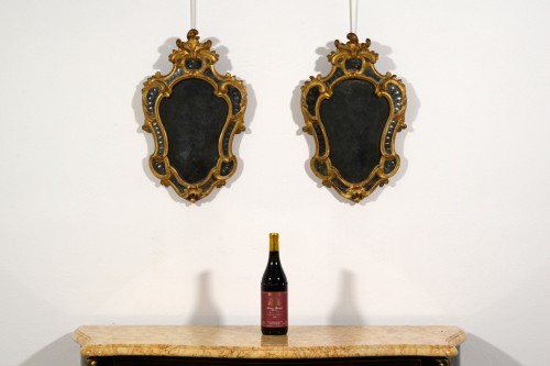 Pair of 18th Century Piedmontese Gilt Wood mirror - Louis XV