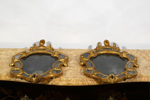 Antiquités - Pair of 18th Century Piedmontese Gilt Wood mirror