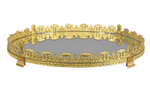 19th, Circolar Ormolu bronze French Centerpiece with Mirror