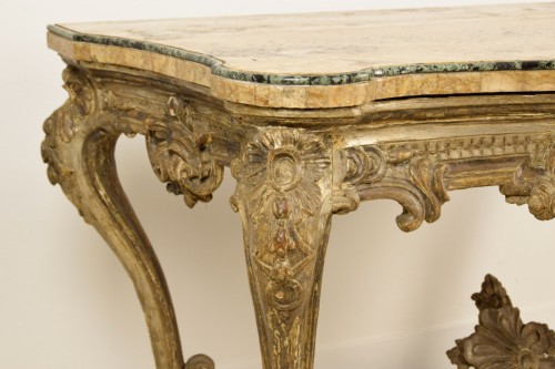Antiquités - 18th Century, Italian Carved and Silvered Wood Consolle