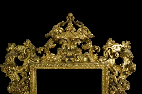 18th Century, Italian Baroque Gilt wood Mirror - Louis XIV
