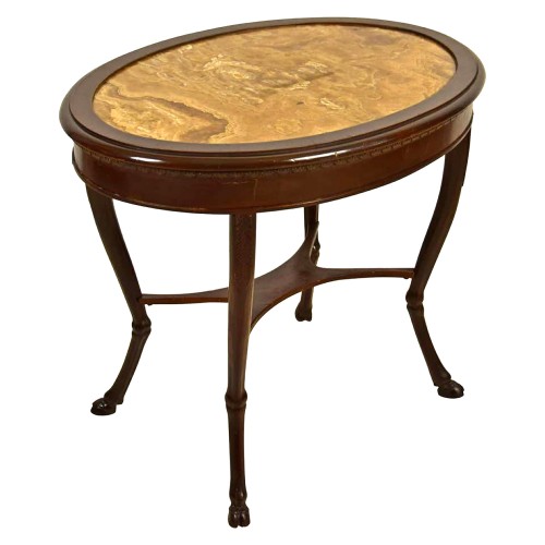 18th Century, Italian Neoclassical Wood Coffee Table with Alabaster Top
