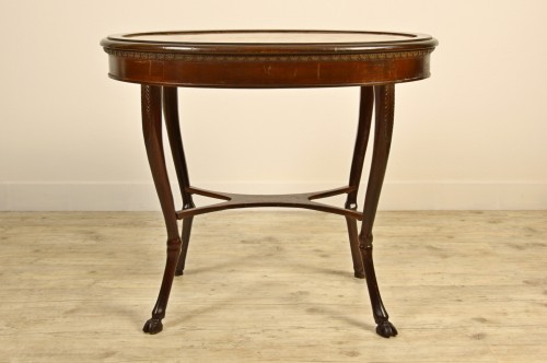 Furniture  - 18th Century, Italian Neoclassical Wood Coffee Table with Alabaster Top