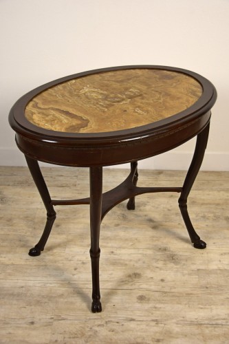 18th Century, Italian Neoclassical Wood Coffee Table with Alabaster Top - Louis XVI