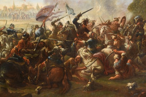 17th century - 17th Century, Italian Battle Between Christian And Turkish Cavalry