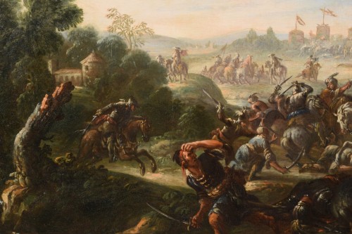  - 17th Century, Italian Battle Between Christian And Turkish Cavalry