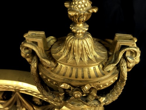 Objet de décoration  - Chenets en bronze doré fin 18e siècle