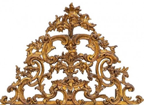 Miroir en bois sculpté et doré, Italie 1ere moitié du 19e siècle - Miroirs, Trumeaux Style 