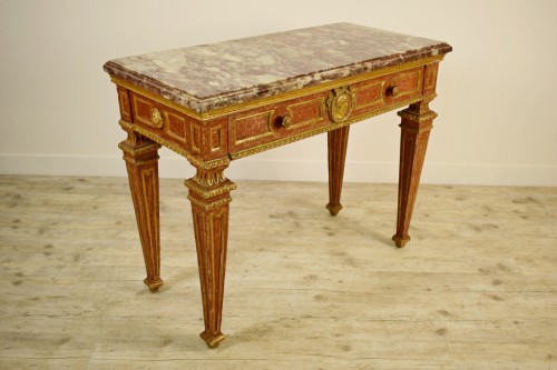 Mobilier Console - Console en bois sculpté, Italie fin 18e