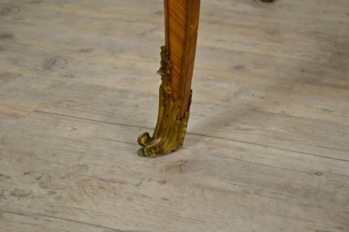  - 19th Century, French Louis XV Style Wood Centre Desk With Gilt Bronze 