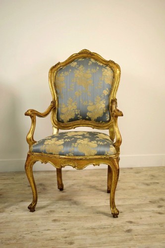Antiquités - Paire de fauteuils vénitiens du XVIIIe siècle