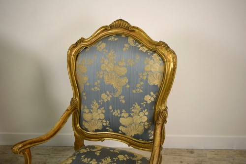 Antiquités - 18th Century Pair Of venetian Giltwood Armchairs 