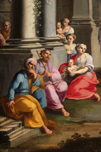 Architectural capriccio with the preaching of Saint Paul - Alberto Carlieri (1672-1720) - 