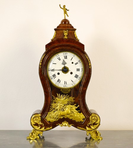 18th Century, Italian Wood and bronze Ringtone And Alarm Table Clock  - Horology Style Louis XV