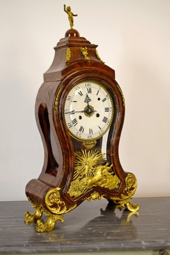 18th Century, Italian Wood and bronze Ringtone And Alarm Table Clock  - 