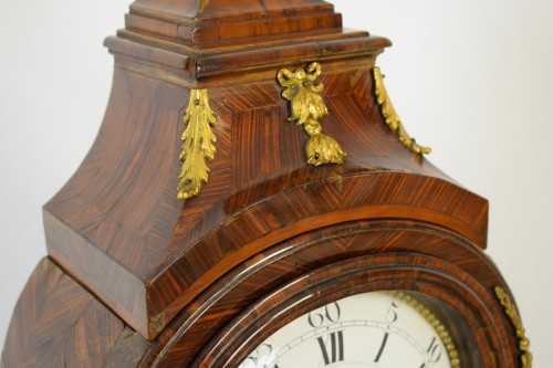 Louis XV - 18th Century, Italian Wood and bronze Ringtone And Alarm Table Clock 