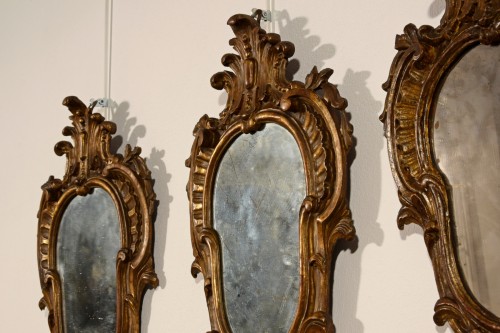 19th Century, Four Italian Carved Giltwood Sconces - 