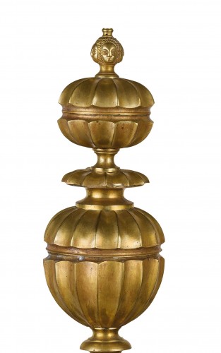 Paire du chenet en bronze ciselé et doré, France XIXe siècle - Objet de décoration Style 