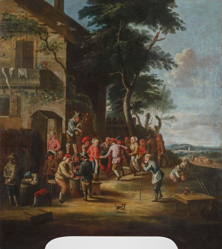 Giovanni Michele Graneri (Italie, 1708-1762) Bambocciata (Paysans dansant)