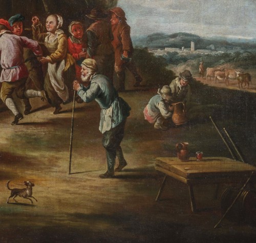 Paintings & Drawings  - Giovanni Michele Graneri (Italy,1708-1762) Bambocciata (Farmers dancing)