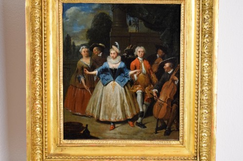 Banquet et scène de danse, début XVIIIe siècle Jan Baptist Lambrechts  - Brozzetti Antichità