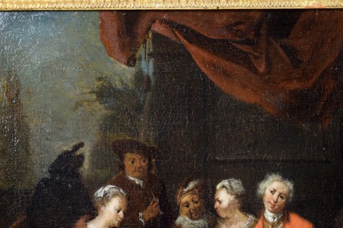 Antiquités - 18th century, Banquet and Dance scene by Jan Baptist Lambrechts