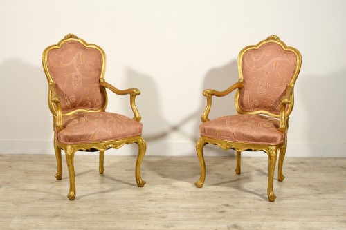 Seating  - Pair of early 19th Century Italian Giltwood Armchairs