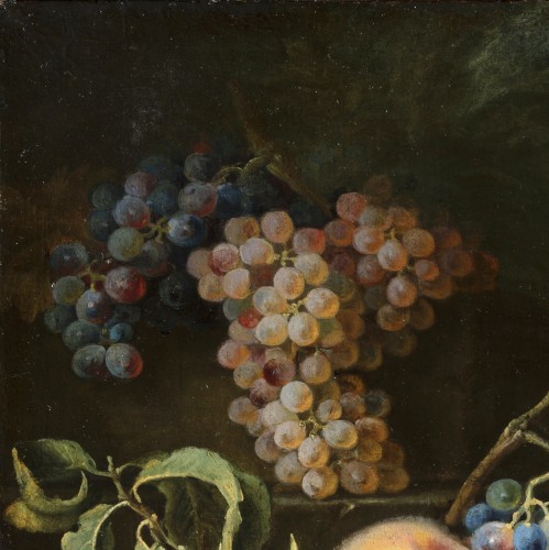 Tableaux et dessins Tableaux XVIIIe siècle - Maximilian Pfeiler   - Nature morte avec pêches, raisins, figues et grenades